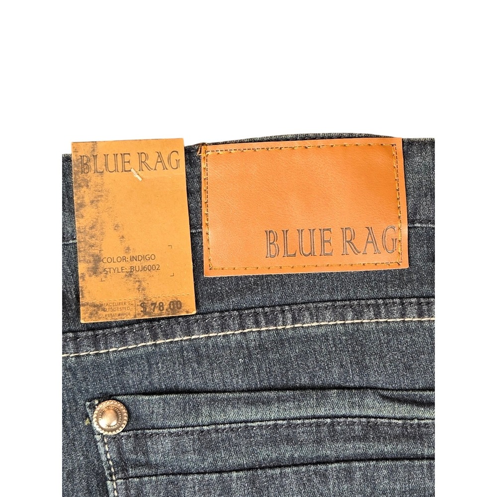 BLUE RAG Mens Flex Fit Indigo Denim Jeans Style BUJ6002 Size 38x30 - Picture 15 of 15